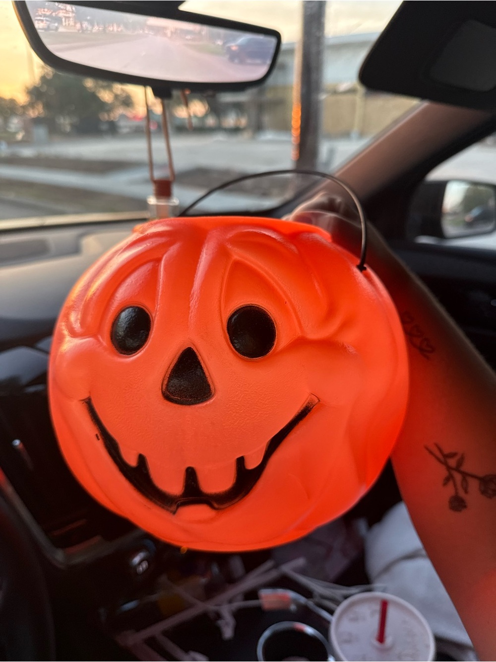 Vintage Halloween Jack-O'-Lantern Candy Bucket - Orange